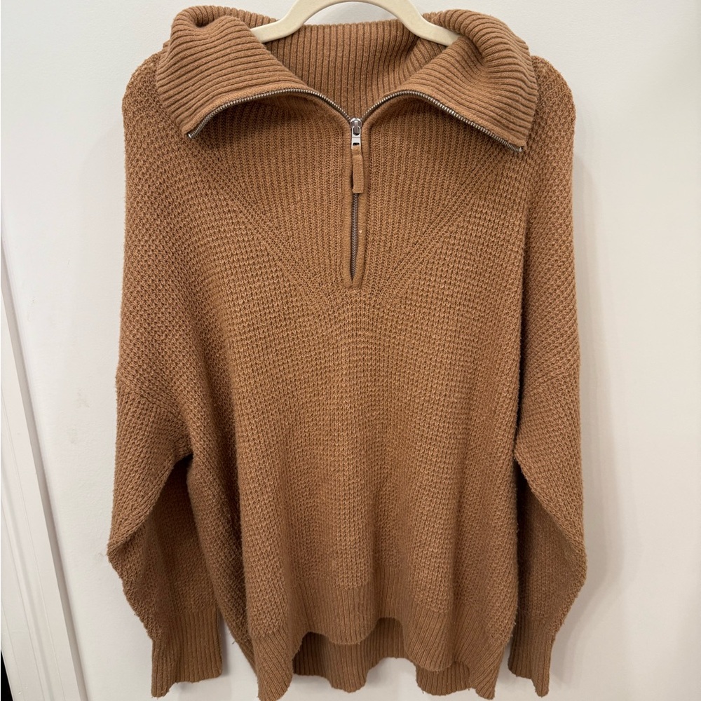 Aerie Tan Crew Neck Sweater